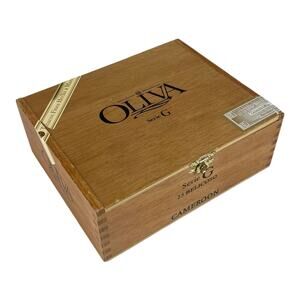 Oliva Wood Cigar Box Empty Series G Belicoso Camaroon 7"x5.75"x2.5" Vtg